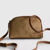 Mini faux suede crossbody purse