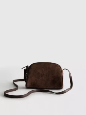 Mini faux suede crossbody purse
