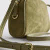 Mini faux suede crossbody purse
