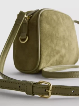 Mini faux suede crossbody purse