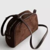 Mini faux suede crossbody purse