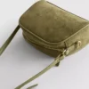 Mini faux suede crossbody purse