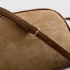 Mini faux suede crossbody purse