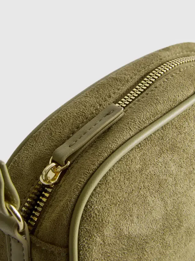 Mini faux suede crossbody purse