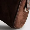 Mini faux suede crossbody purse