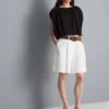 Modal rich cropped drape top