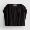Modal rich cropped drape top