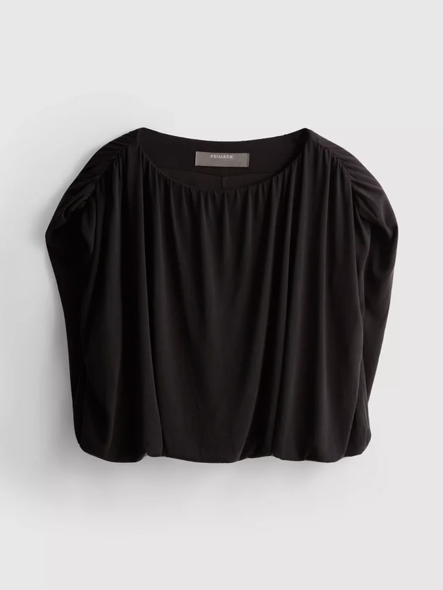 Modal rich cropped drape top
