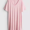 Modal rich v-neck nightshirt