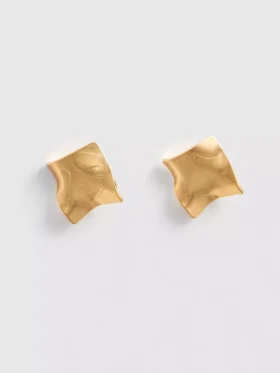 Molten metal square stud earrings