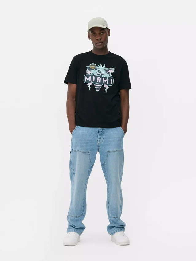 Neon miami graphic t-shirt