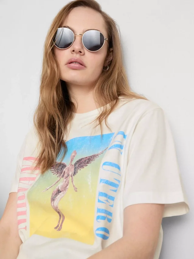 Nirvana cotton rainbow tour tee