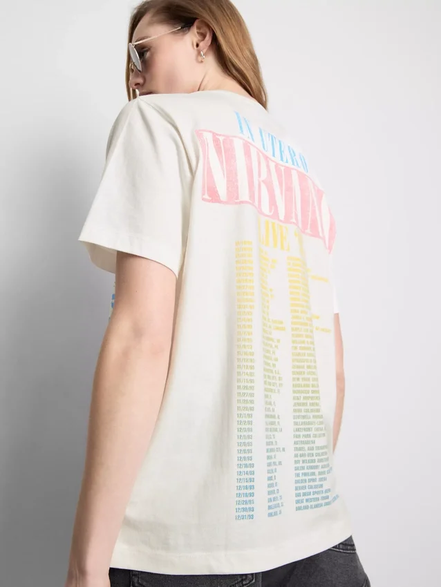 Nirvana cotton rainbow tour tee