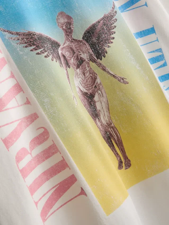Nirvana cotton rainbow tour tee
