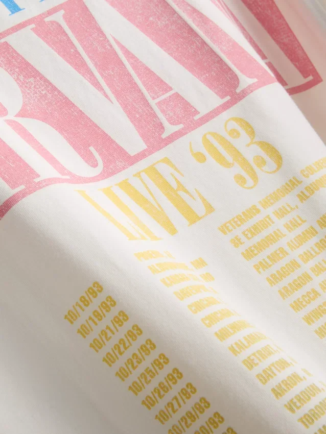 Nirvana cotton rainbow tour tee