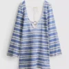 O-ring crochet stripe beach dress