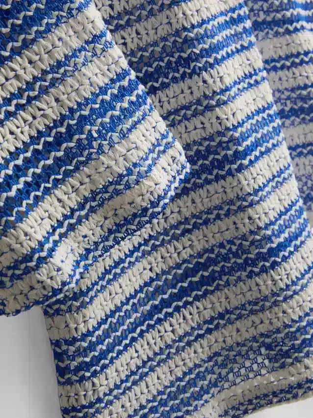 O-ring crochet stripe beach dress
