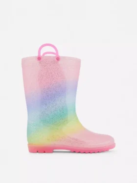 Ombra glitter rain boots