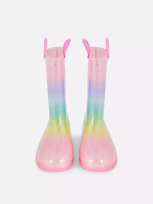 Ombra glitter rain boots