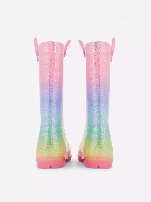Ombra glitter rain boots