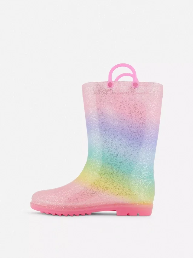 Ombra glitter rain boots