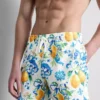 Orange textured swimming shorts