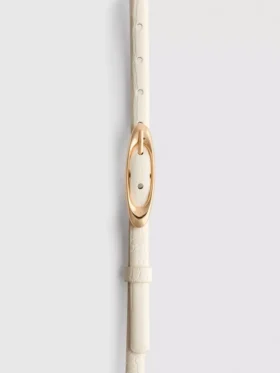 Oval buckle skinny belt