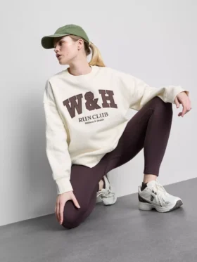 Oversized cotton rich active run club sweatshirt