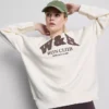Oversized cotton rich active run club sweatshirt