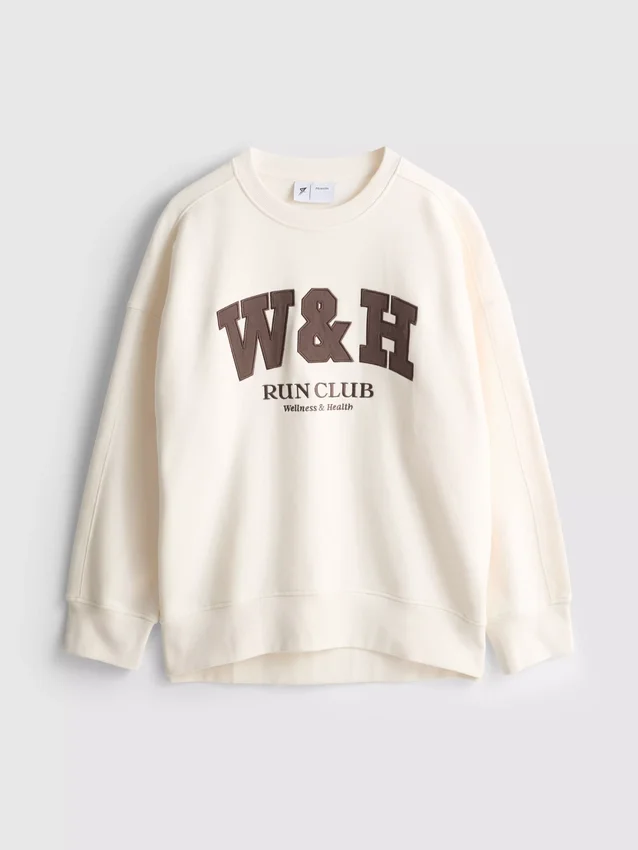 Oversized cotton rich active run club sweatshirt