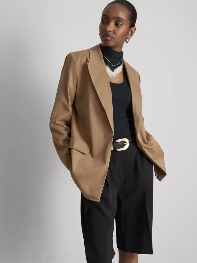 Oversized single-breast blazer