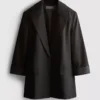 Oversized single-breast blazer