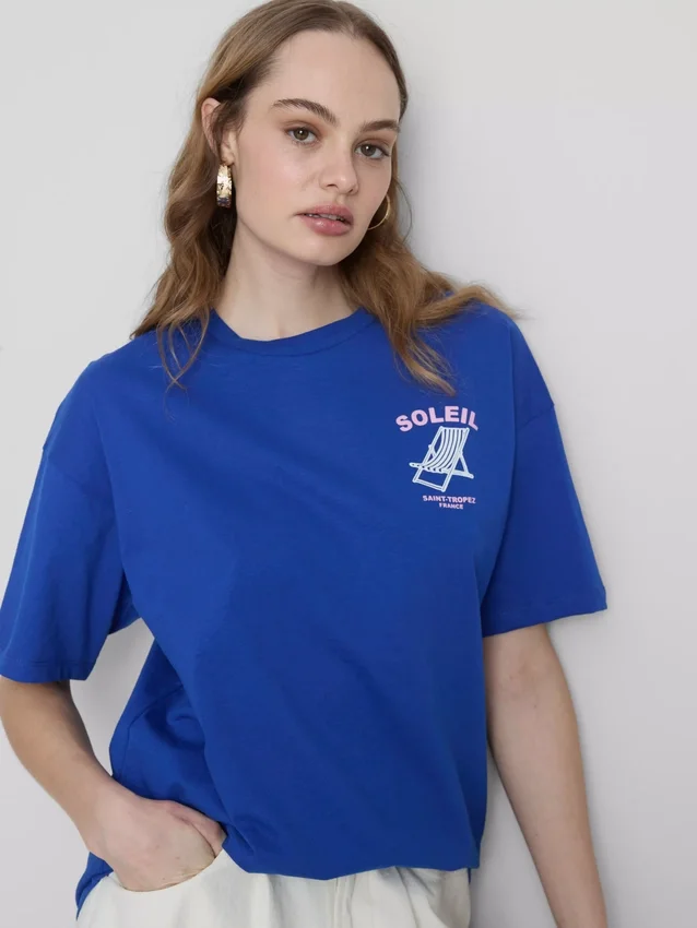 Oversized soleil print t-shirt
