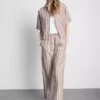 Oxford stripe drawstring pants
