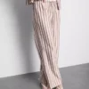 Oxford stripe drawstring pants