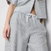 Oxford stripe drawstring pants