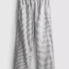 Oxford stripe drawstring pants