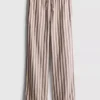 Oxford stripe drawstring pants