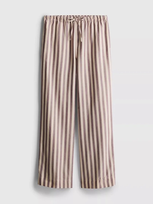 Oxford stripe drawstring pants