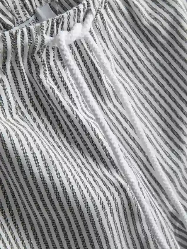Oxford stripe drawstring pants