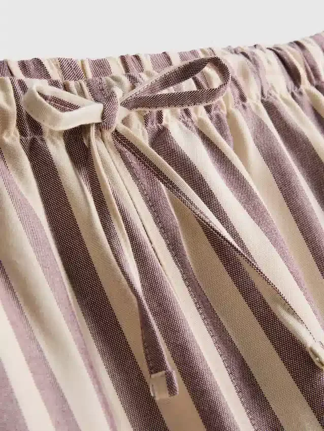 Oxford stripe drawstring pants