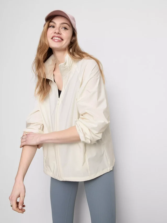 Packaway zip-up rain jacket