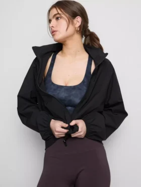 Packaway zip-up rain jacket
