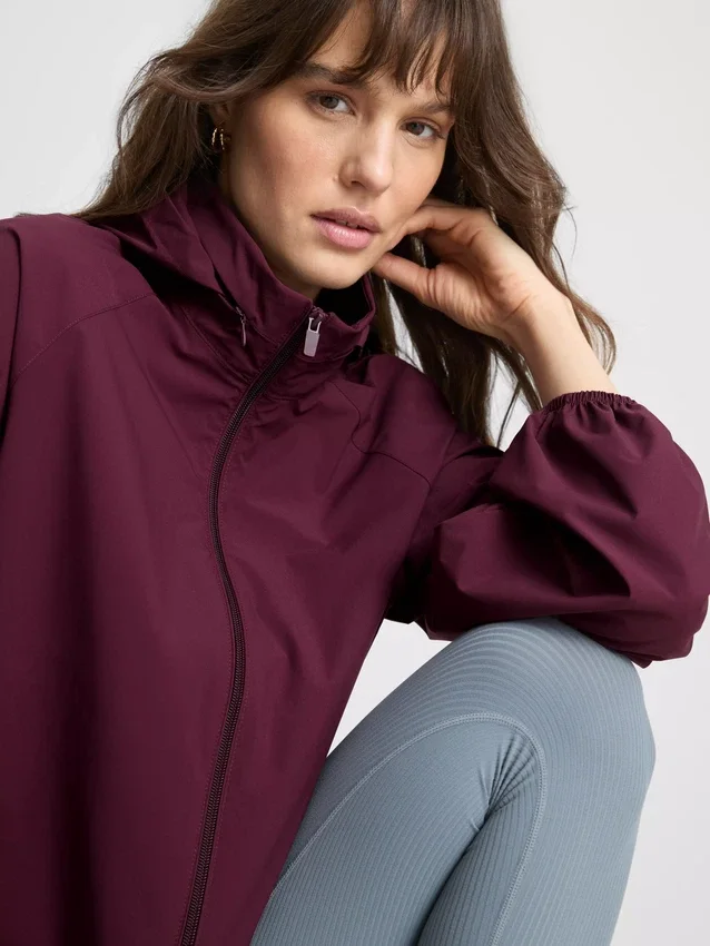 Packaway zip-up rain jacket