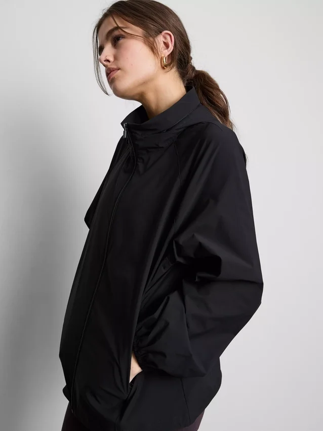 Packaway zip-up rain jacket