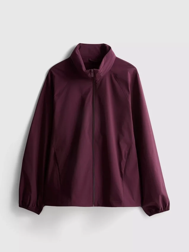 Packaway zip-up rain jacket