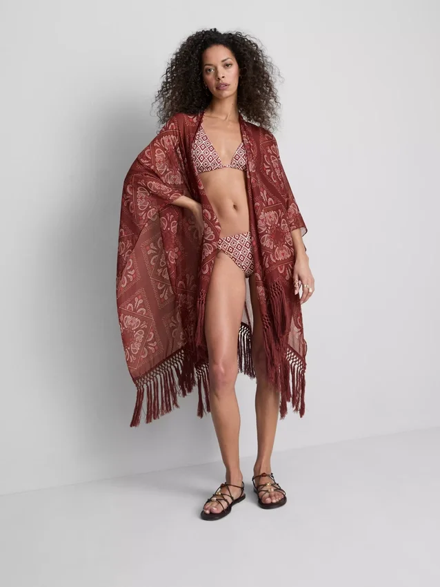 Paisley fringe cape