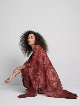 Paisley fringe cape