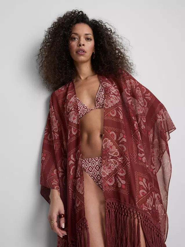 Paisley fringe cape
