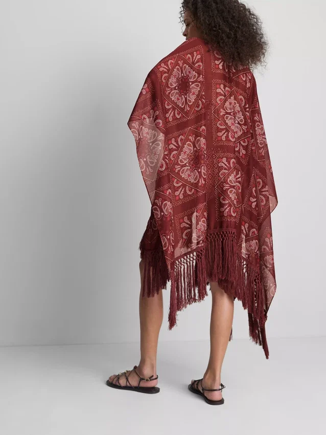 Paisley fringe cape